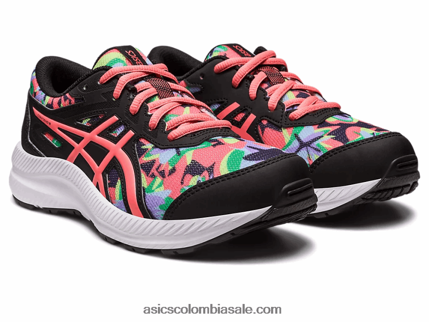 niños Asics competir 8 grado de la escuela negro/papaya 20X82N4250