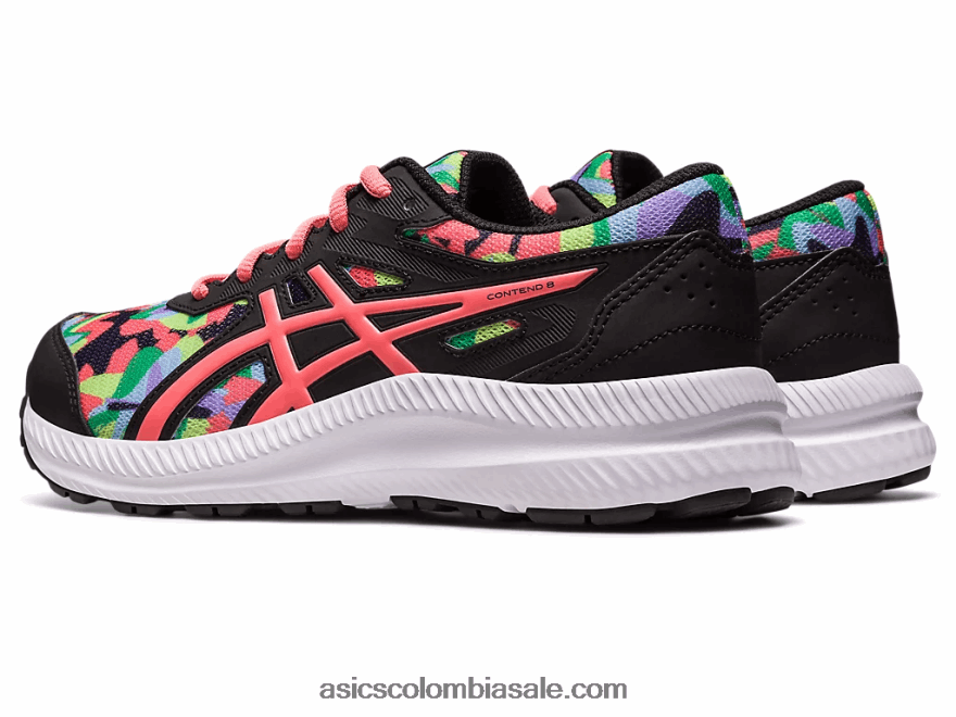 niños Asics competir 8 grado de la escuela negro/papaya 20X82N4250