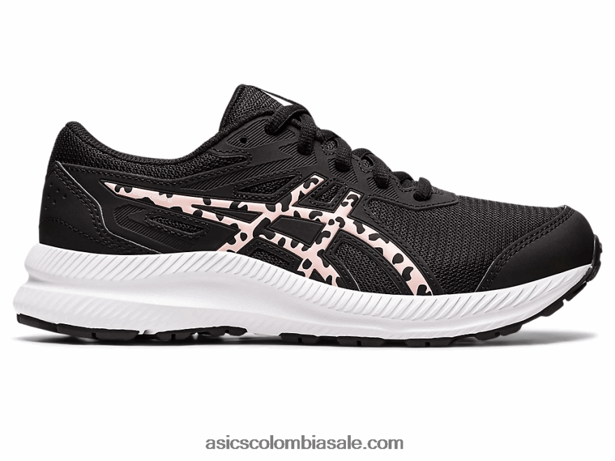 niños Asics competir 8 grado de la escuela negro/rosa escarchado 20X82N4400