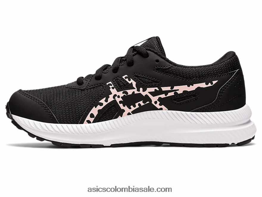 niños Asics competir 8 grado de la escuela negro/rosa escarchado 20X82N4400