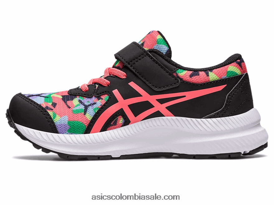 niños Asics contend 8 preescolar negro/papaya 20X82N4249