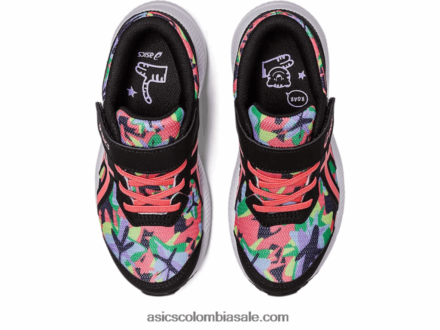 niños Asics contend 8 preescolar negro/papaya 20X82N4249