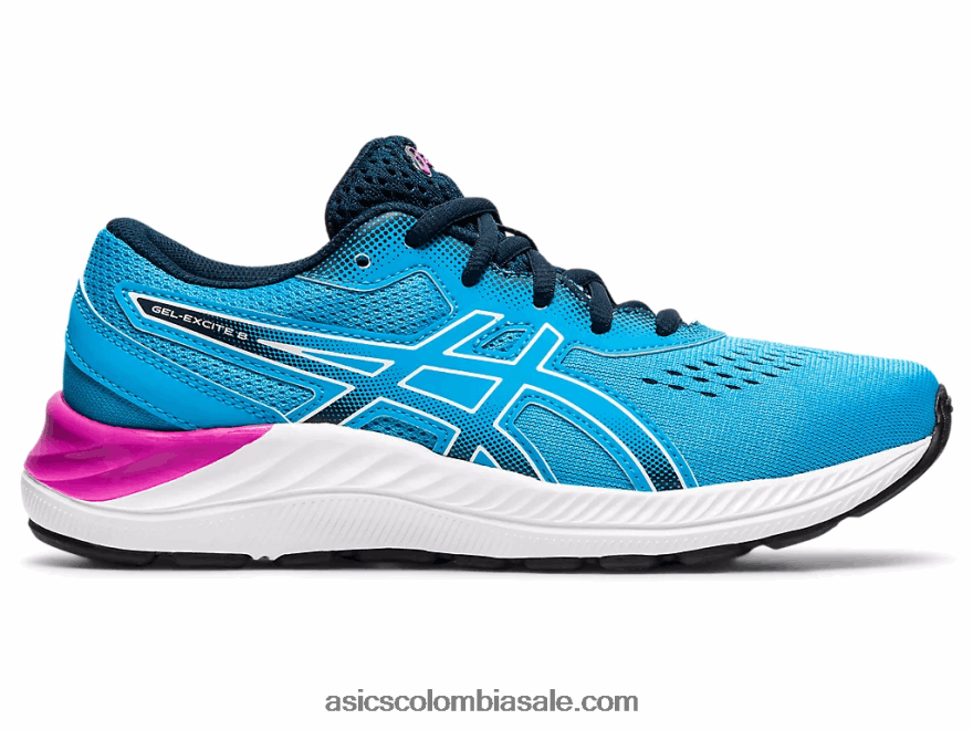 niños Asics escuela gel-excite 8 grado aguamarina digital/blanco 20X82N4528