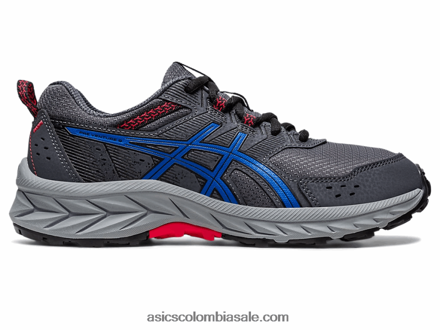 niños Asics escuela gel-venture 9 grado gris portador/azul atún 20X82N4216