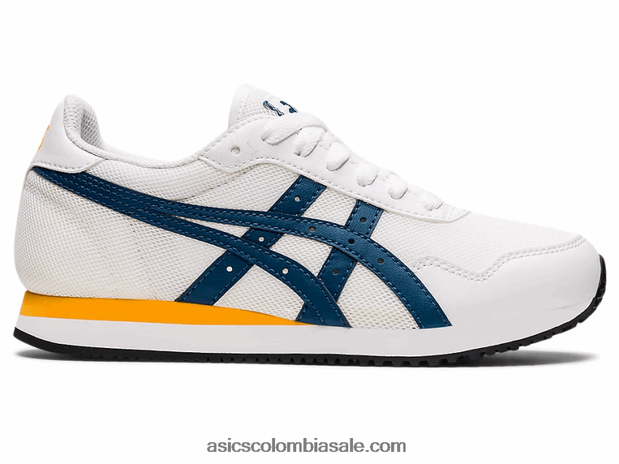 niños Asics escuela primaria del corredor del tigre blanco/índigo claro 20X82N4464