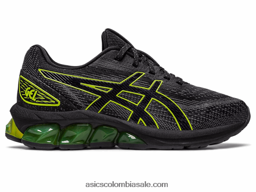 niños Asics escuela primaria gel-quantum 180 vii negro/lima neón 20X82N4300