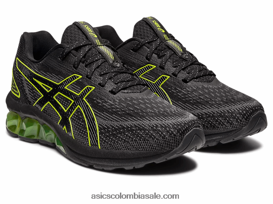 niños Asics escuela primaria gel-quantum 180 vii negro/lima neón 20X82N4300