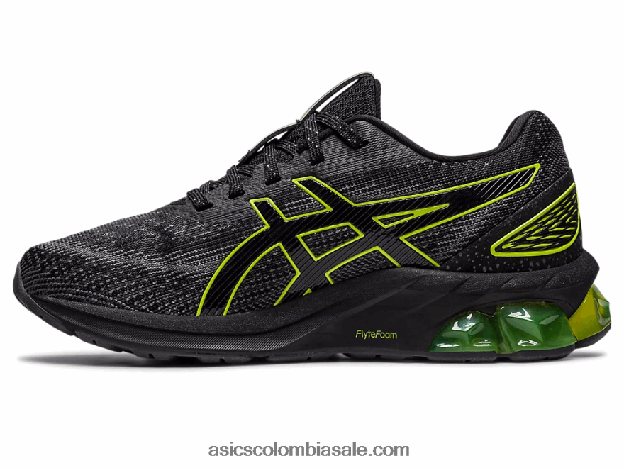 niños Asics escuela primaria gel-quantum 180 vii negro/lima neón 20X82N4300