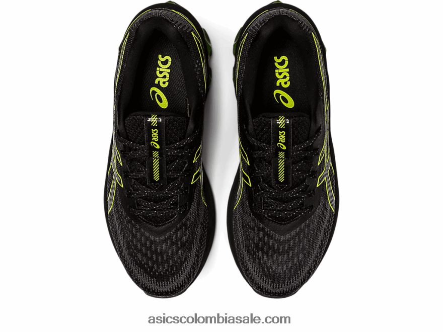 niños Asics escuela primaria gel-quantum 180 vii negro/lima neón 20X82N4300