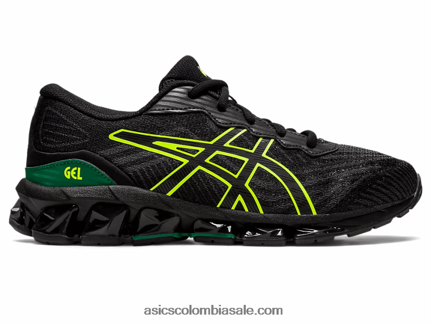 niños Asics escuela primaria gel-quantum 360 vii negro/amarillo de seguridad 20X82N4381