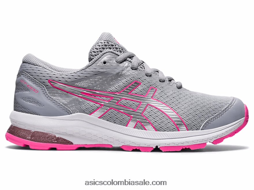 niños Asics escuela primaria gt-1000 10 gris piedmont/plata pura 20X82N4310
