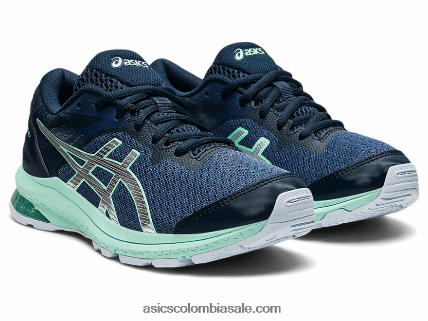 niños Asics escuela primaria gt-1000 10 trueno azul/plata pura 20X82N4434