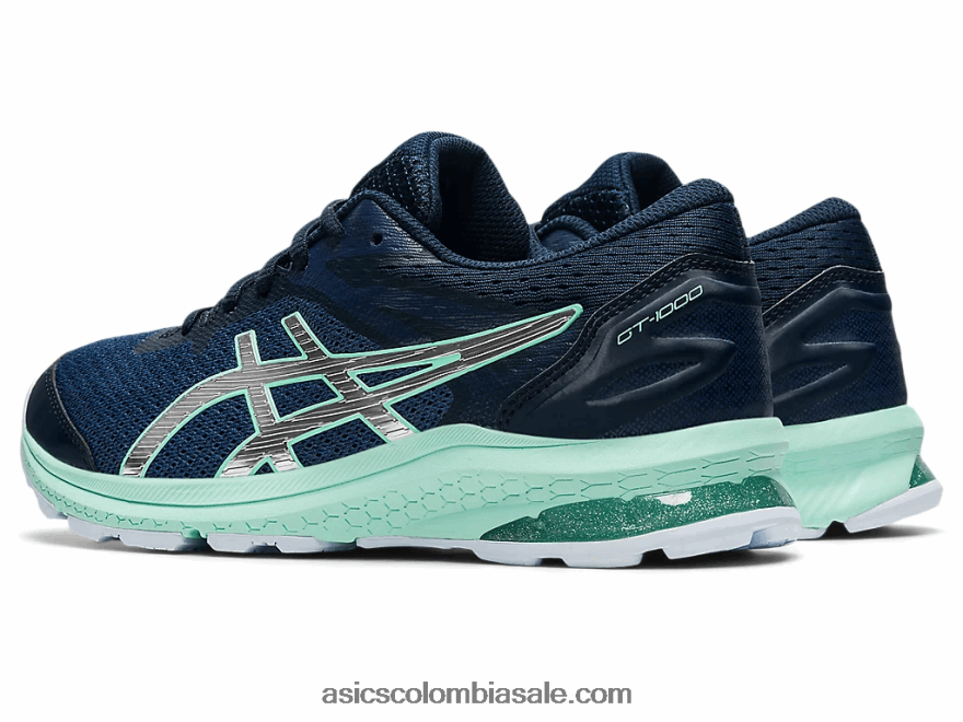 niños Asics escuela primaria gt-1000 10 trueno azul/plata pura 20X82N4434