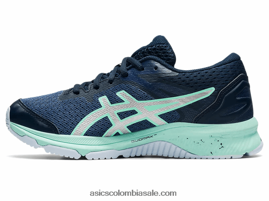 niños Asics escuela primaria gt-1000 10 trueno azul/plata pura 20X82N4434