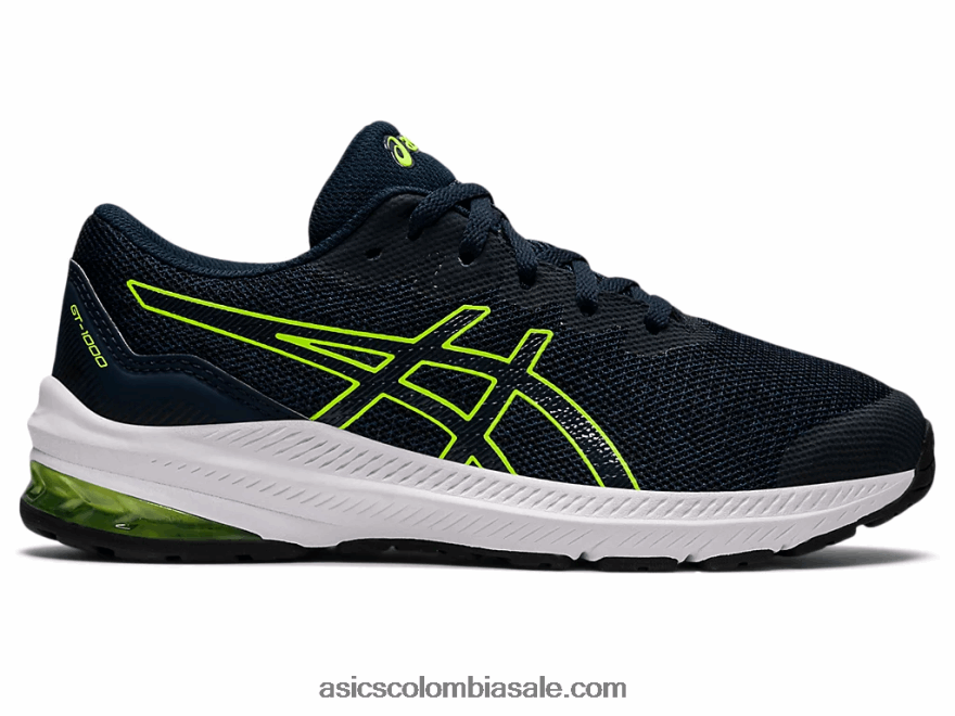 niños Asics escuela primaria gt-1000 11 azul francés/verde peligro 20X82N4405