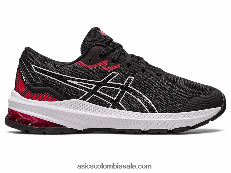 niños Asics escuela primaria gt-1000 11 negro/rojo eléctrico 20X82N4255