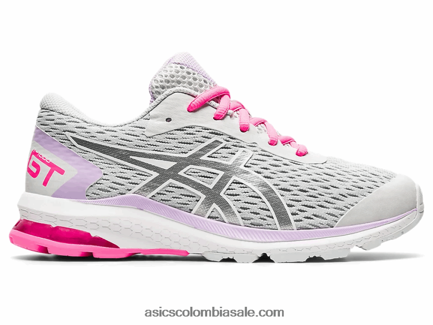niños Asics escuela primaria gt-1000 9 gris glaciar/plata pura 20X82N4563