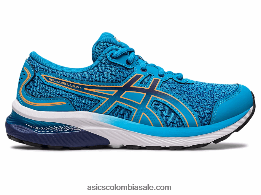 niños Asics gel-cumulus 24 escuela primaria azul isla/melocotón sol 20X82N4228