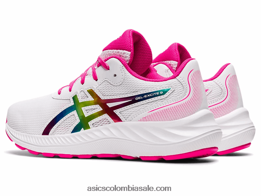 niños Asics gel-excite 9 grado escuela brillo blanco/rosa 20X82N4462