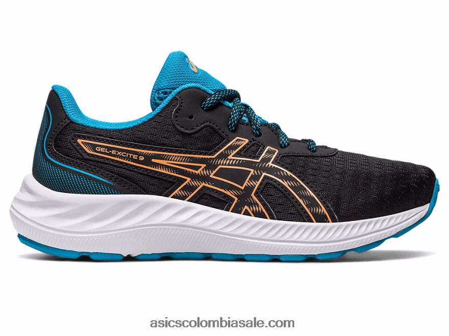 niños Asics gel-excite 9 grado escuela melocotón negro/sol 20X82N4307