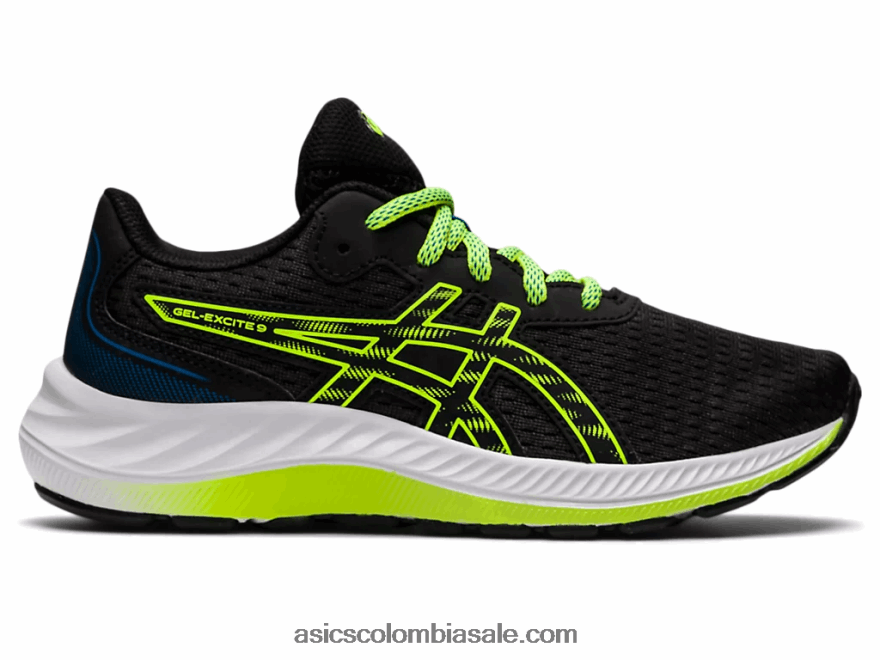 niños Asics gel-excite 9 grado escuela negro/verde peligro 20X82N4507