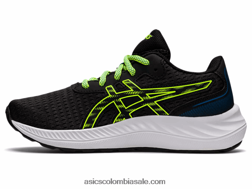 niños Asics gel-excite 9 grado escuela negro/verde peligro 20X82N4507