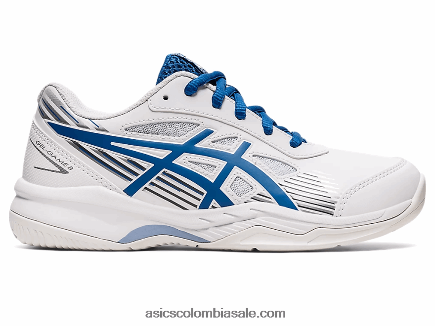 niños Asics gel-juego 8 escuela primaria Unidad blanca/lago 20X82N4429
