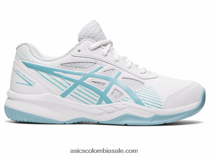 niños Asics gel-juego 8 escuela primaria blanco/azul humo 20X82N4408