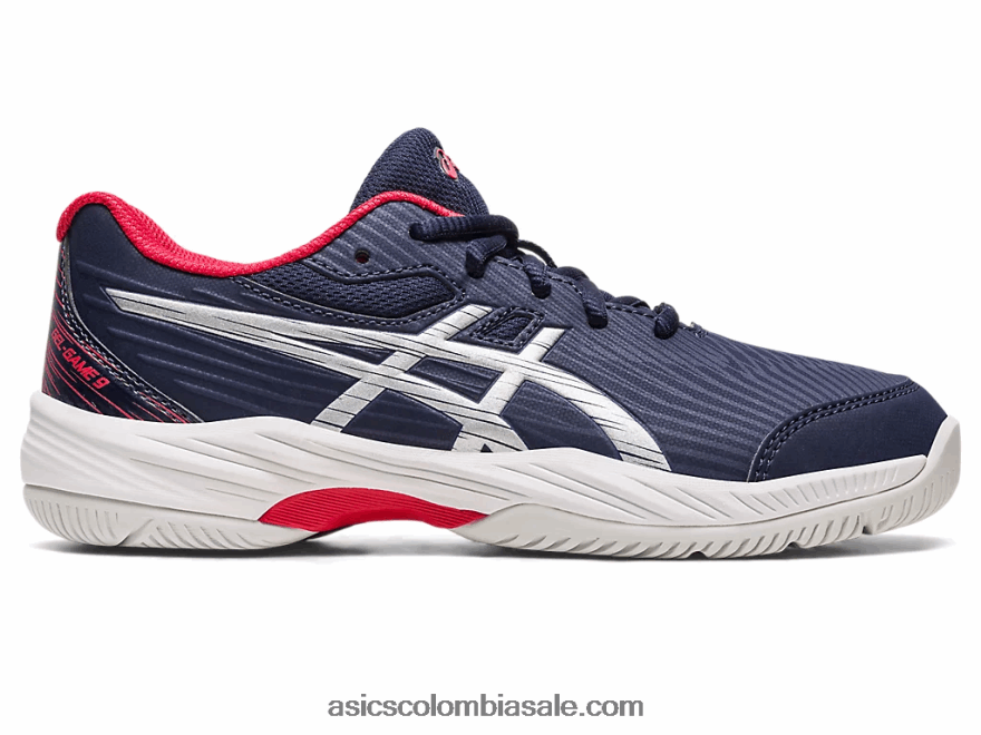 niños Asics gel-juego 9 grado escuela medianoche/plata pura 20X82N4273