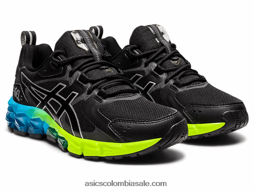 niños Asics gel-quantum 180 6 escuela primaria negro/azul aizuri 20X82N4315