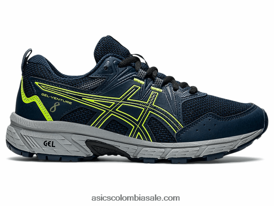 niños Asics gel-ventura 8 escuela primaria azul francés/verde peligro 20X82N4505