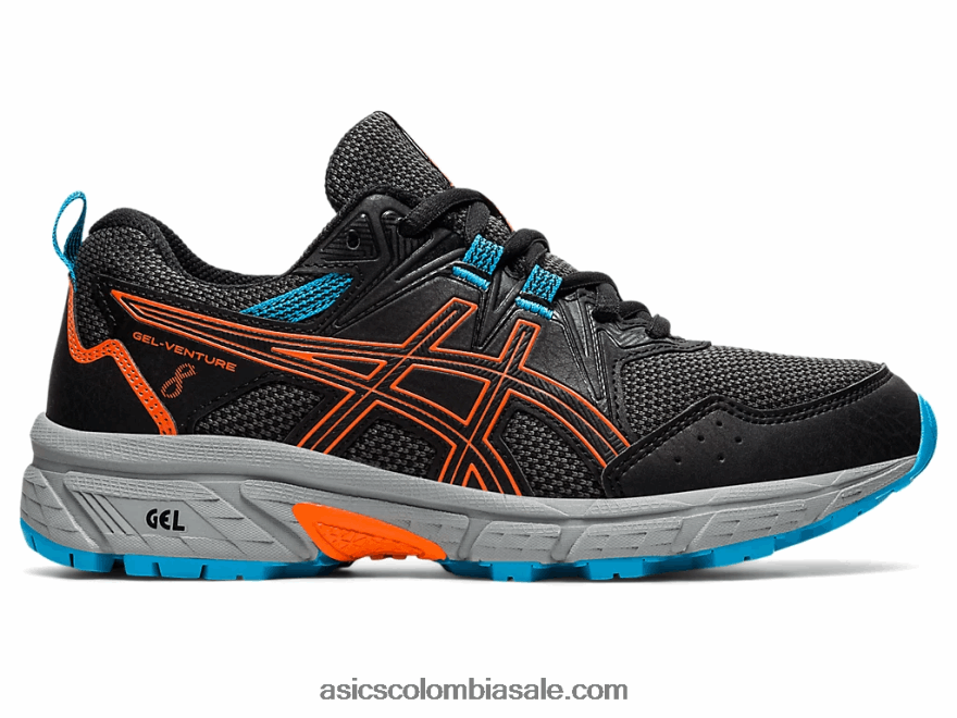 niños Asics gel-ventura 8 escuela primaria negro/naranja caléndula 20X82N4496