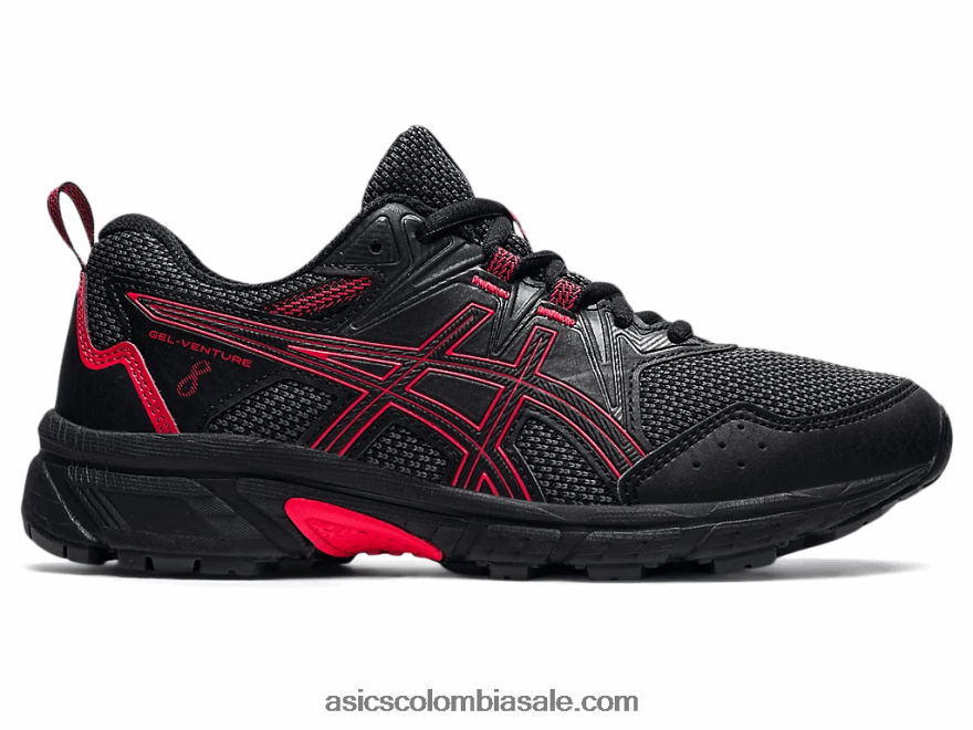 niños Asics gel-ventura 8 escuela primaria negro/rojo eléctrico 20X82N4508