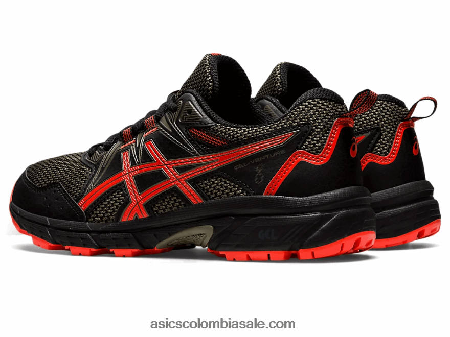 niños Asics gel-ventura 8 escuela primaria tomate negro/cherry 20X82N4389