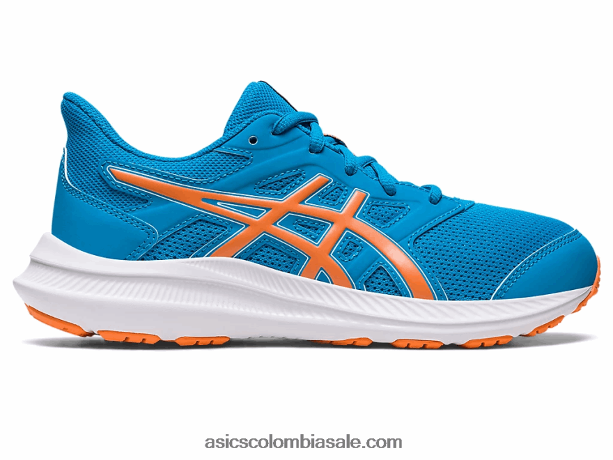 niños Asics sacudida 4 escuela primaria azul isla/melocotón sol 20X82N4270