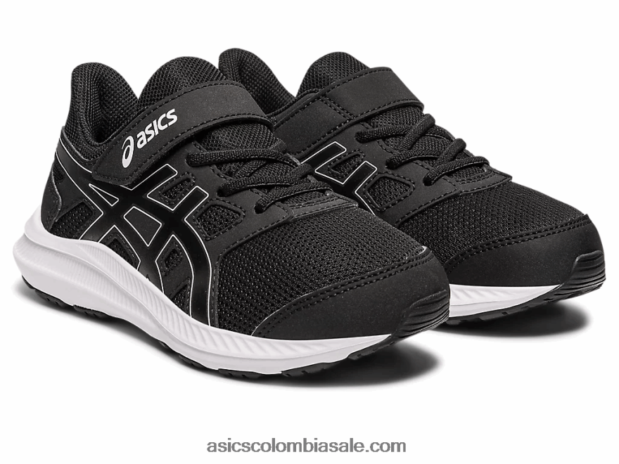 niños Asics sacudida 4 preescolar blanco negro 20X82N4262