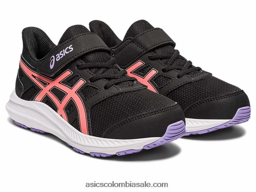 niños Asics sacudida 4 preescolar negro/papaya 20X82N4274