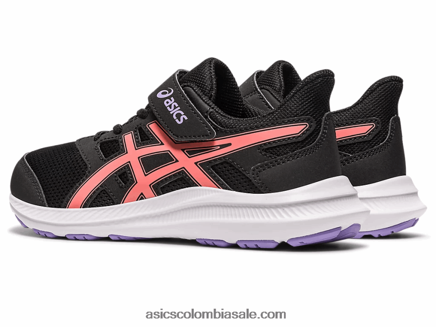 niños Asics sacudida 4 preescolar negro/papaya 20X82N4274