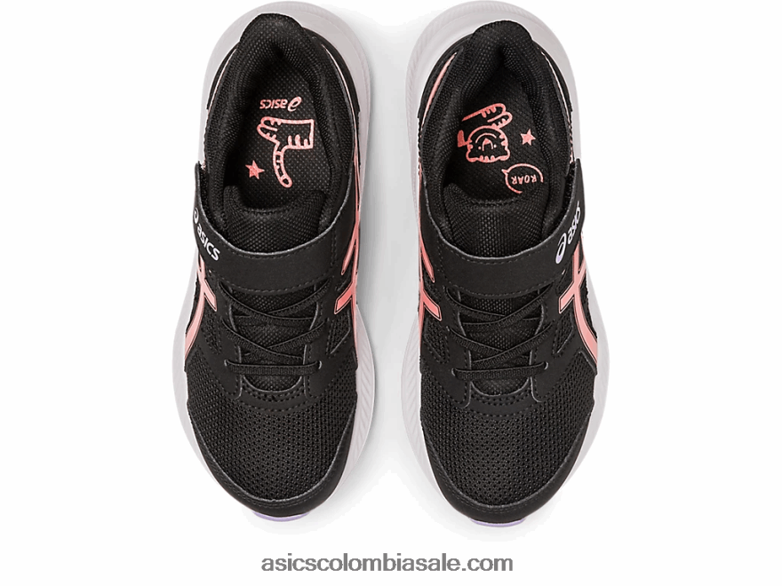 niños Asics sacudida 4 preescolar negro/papaya 20X82N4274