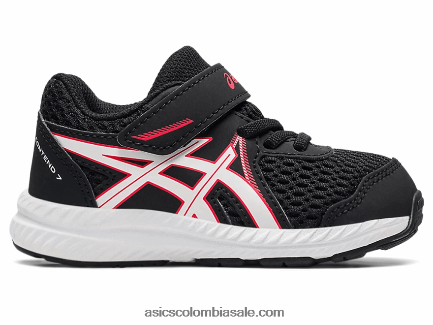niños Asics competir 7 tamaño del niño negro/rojo eléctrico 20X82N4523