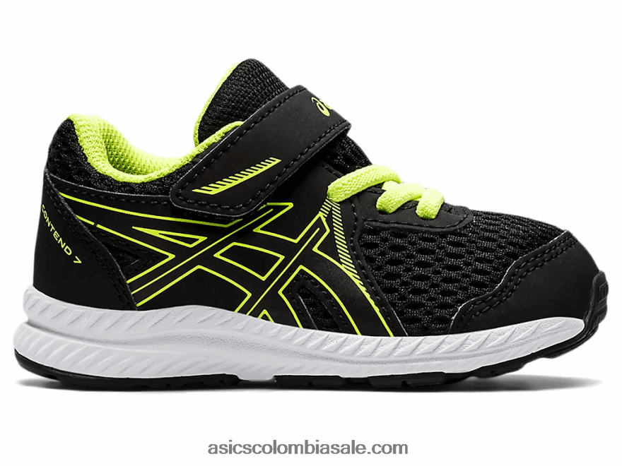 niños Asics competir 7 tamaño del niño negro/verde peligro 20X82N4485