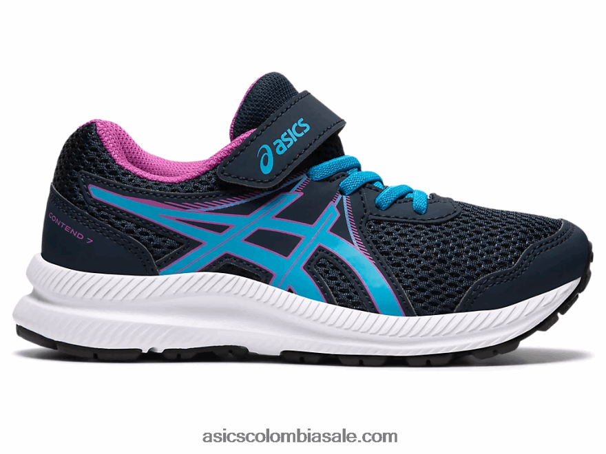 niños Asics contend 7 preescolar azul francés/aguamarina digital 20X82N4549