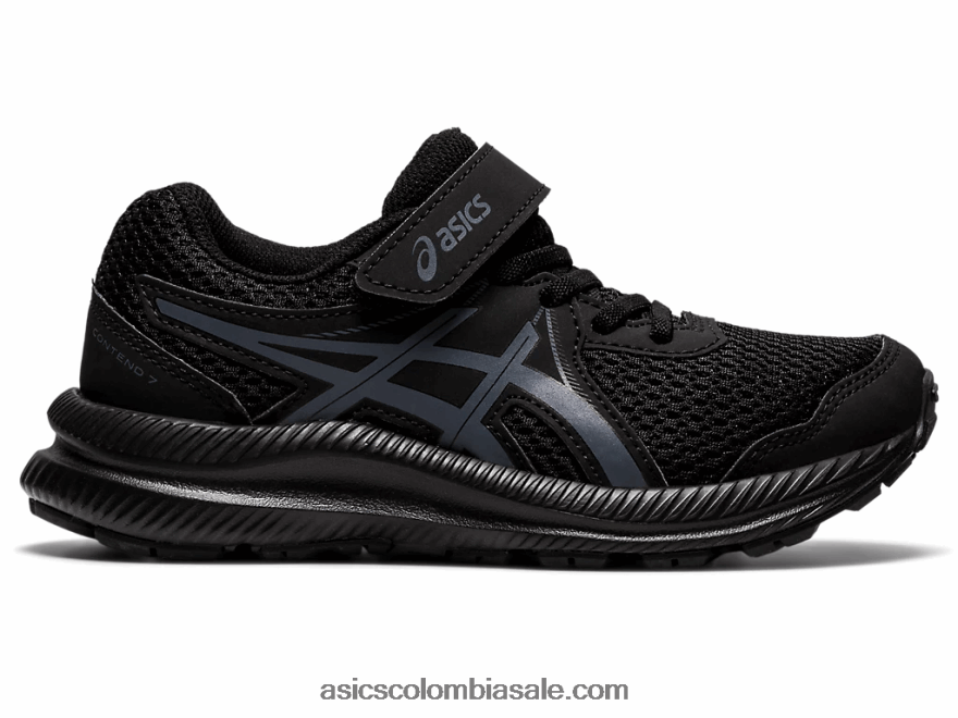 niños Asics contend 7 preescolar negro/gris portador 20X82N4413