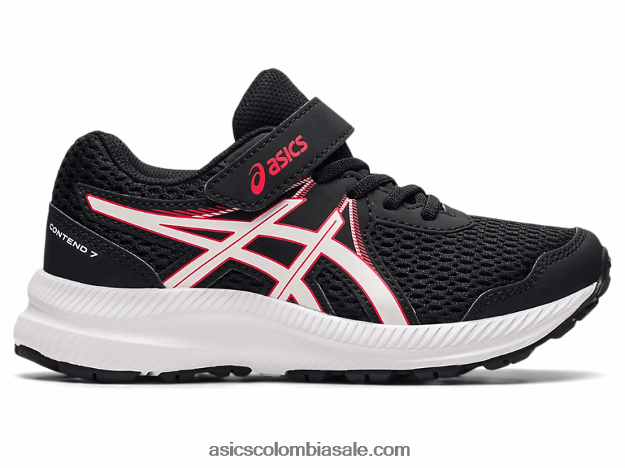 niños Asics contend 7 preescolar negro/rojo eléctrico 20X82N4512