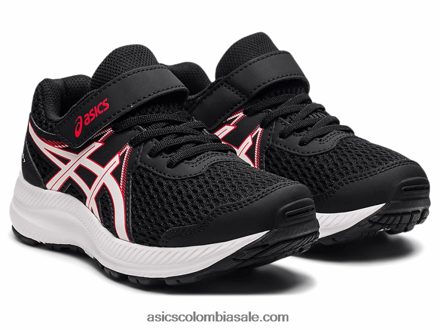 niños Asics contend 7 preescolar negro/rojo eléctrico 20X82N4512