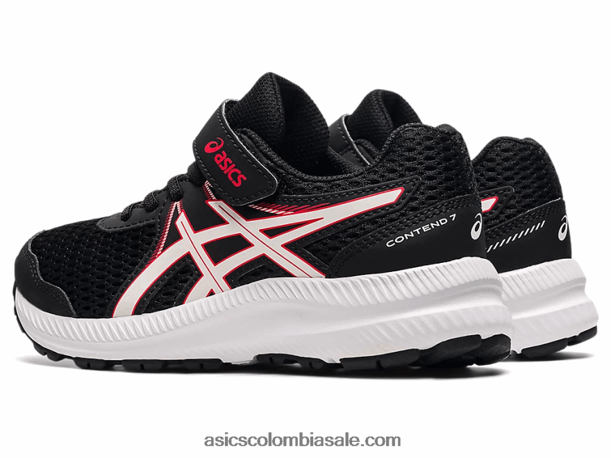 niños Asics contend 7 preescolar negro/rojo eléctrico 20X82N4512