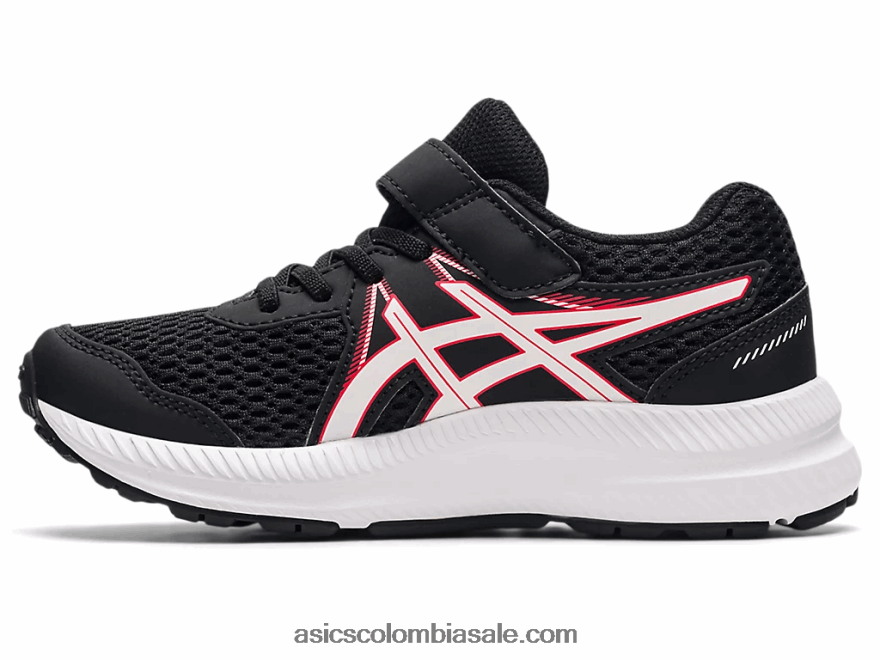 niños Asics contend 7 preescolar negro/rojo eléctrico 20X82N4512
