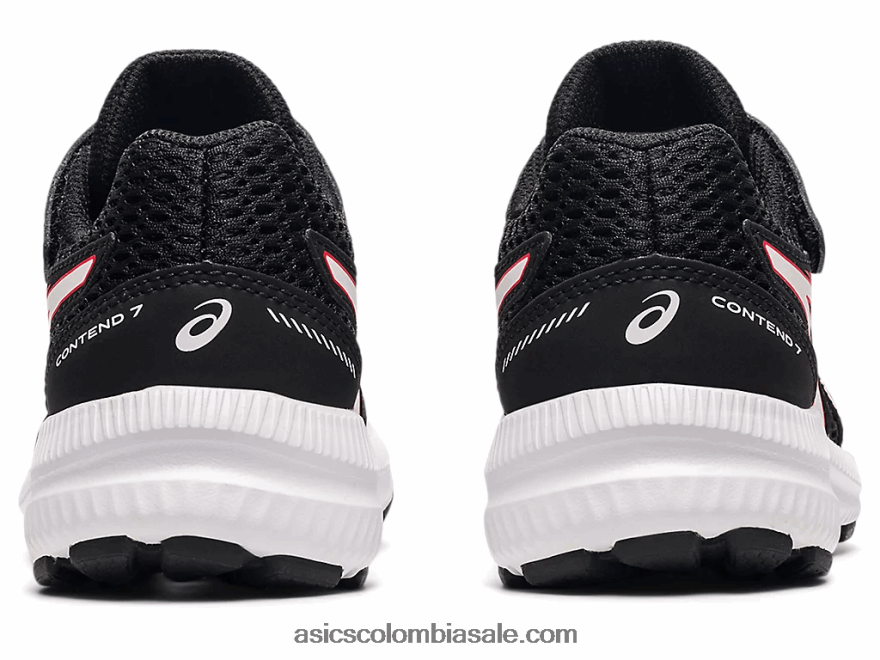 niños Asics contend 7 preescolar negro/rojo eléctrico 20X82N4512