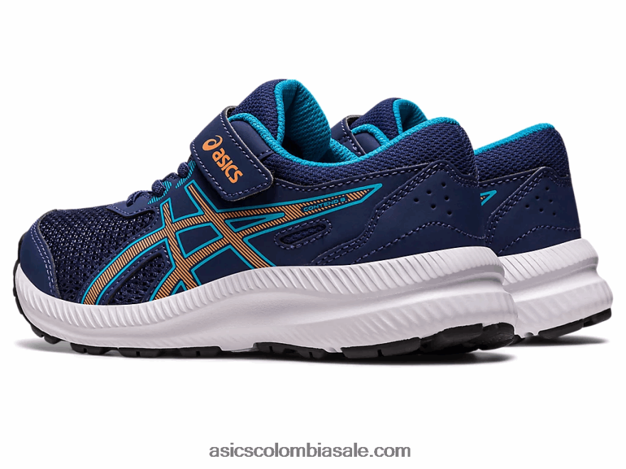 niños Asics contend 8 preescolar azul índigo/melocotón sol 20X82N4252