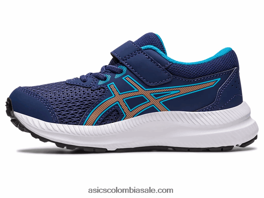 niños Asics contend 8 preescolar azul índigo/melocotón sol 20X82N4252